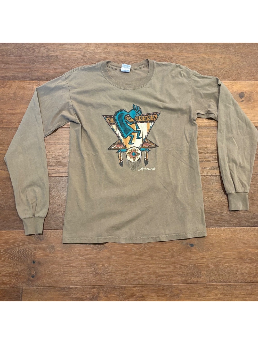 VINTAGE Y2K Arizona Kokopelli Long Sleeve T-Shirt, Medium